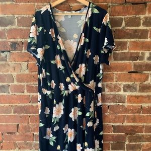 Planted Gold Floral Dress